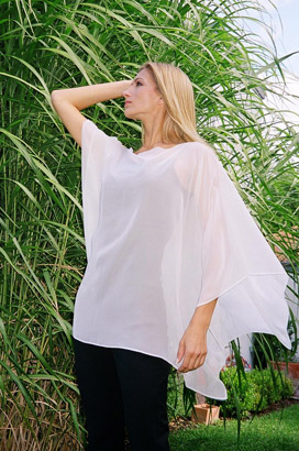 Poncho aus Chiffon